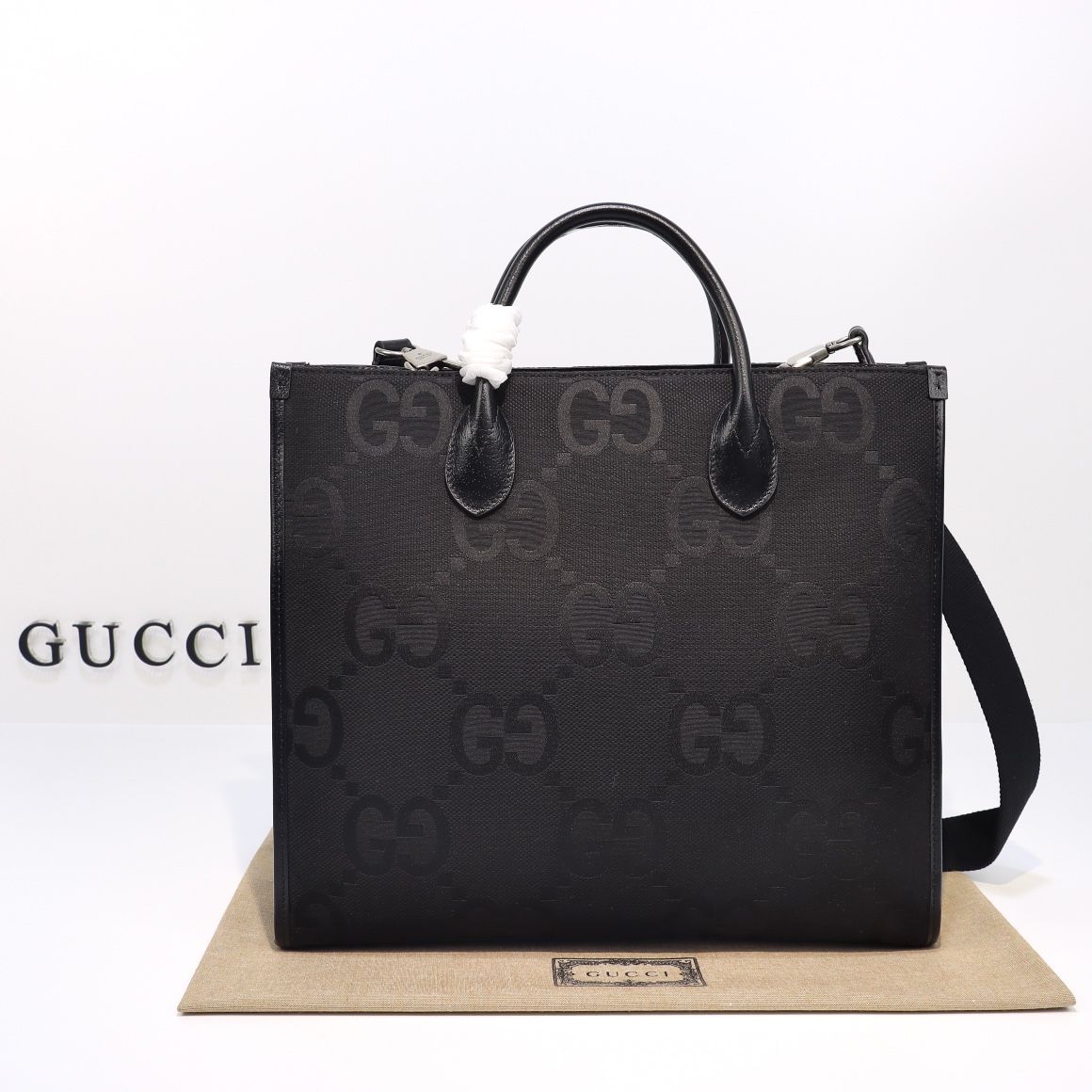 Gucci Jumbo Gg Tote Bag Black Gg Canvas