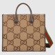 Gucci Jumbo Gg Tote Bag Camel And Ebony Gg Canvas