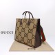 Gucci Jumbo Gg Tote Bag Camel And Ebony Gg Canvas