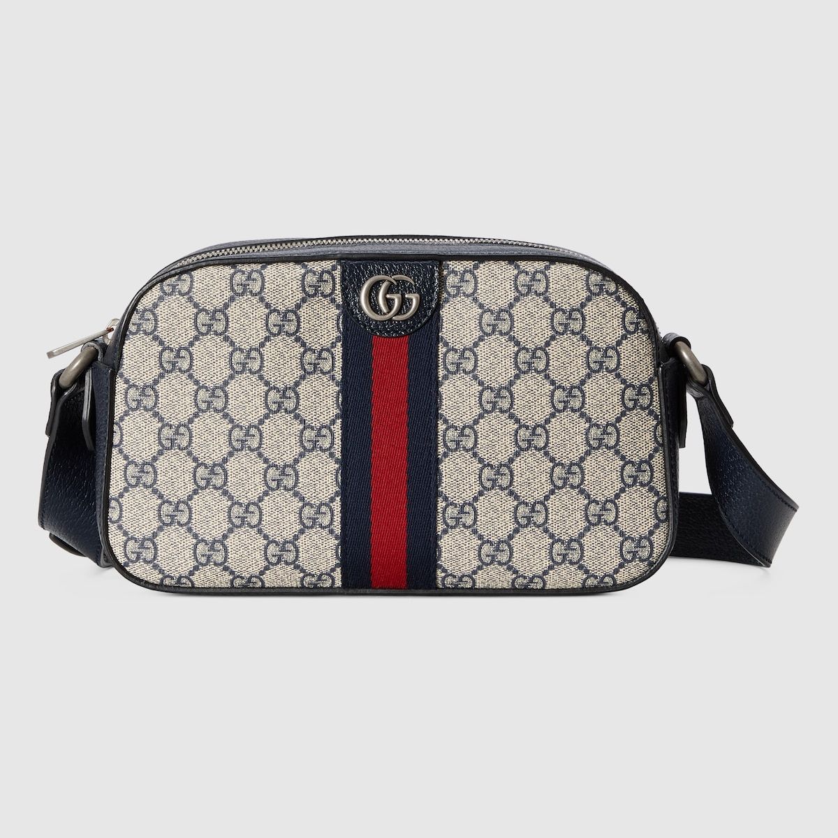 Gucci Ophidia Gg Crossbody Bag Beige And Blue Gg Supreme