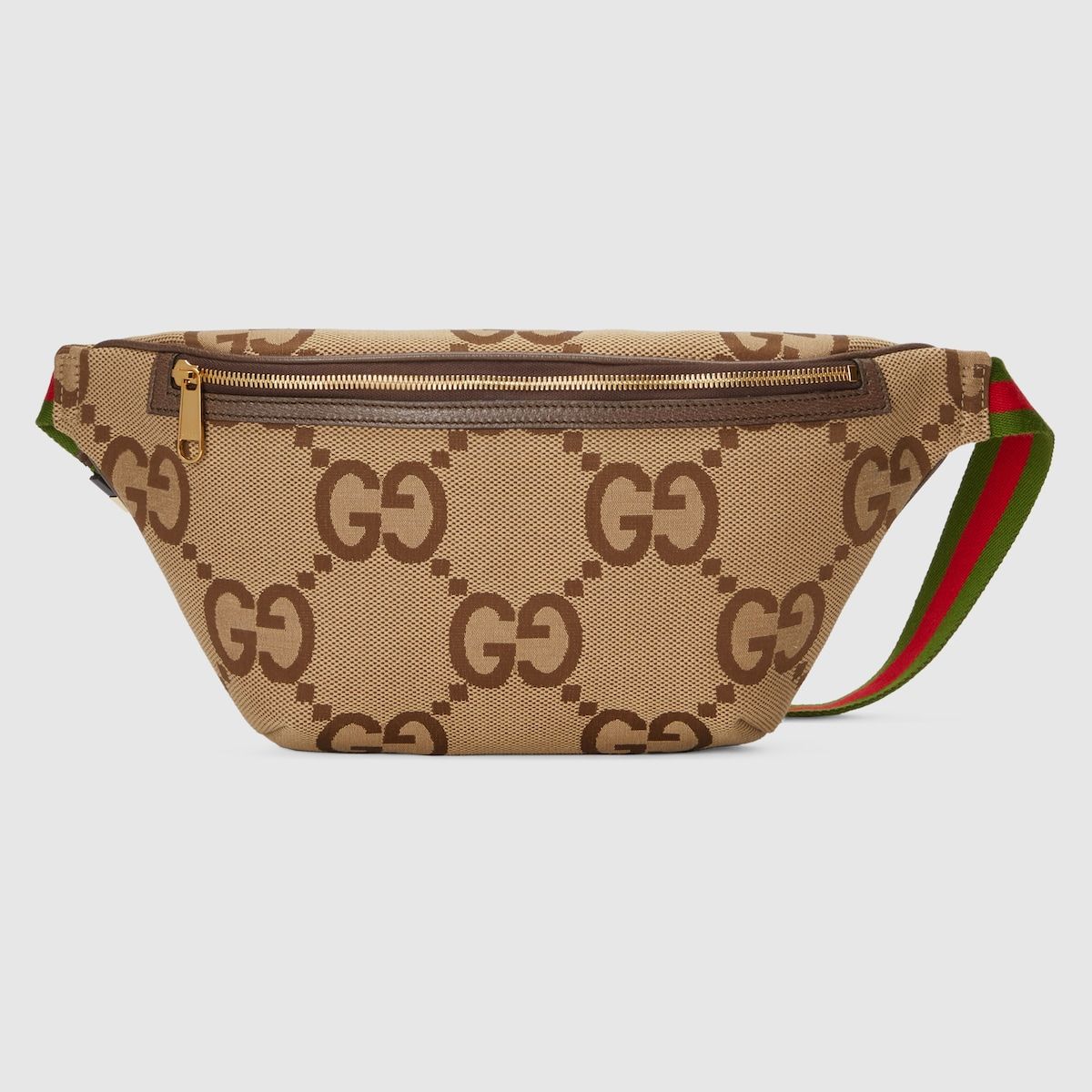 Gucci Jumbo Gg Belt Bag Camel And Ebony Gg Canvas