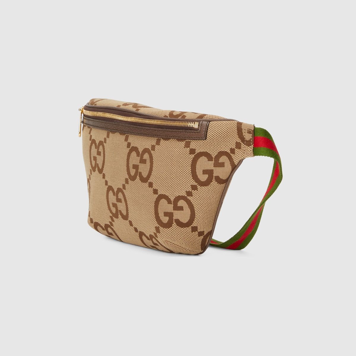 Gucci Jumbo Gg Belt Bag Camel And Ebony Gg Canvas