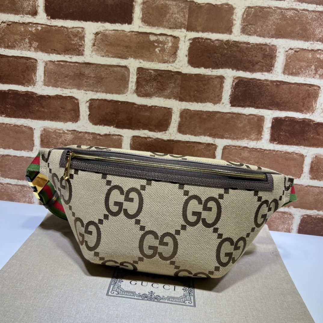 Gucci Jumbo Gg Belt Bag Camel And Ebony Gg Canvas