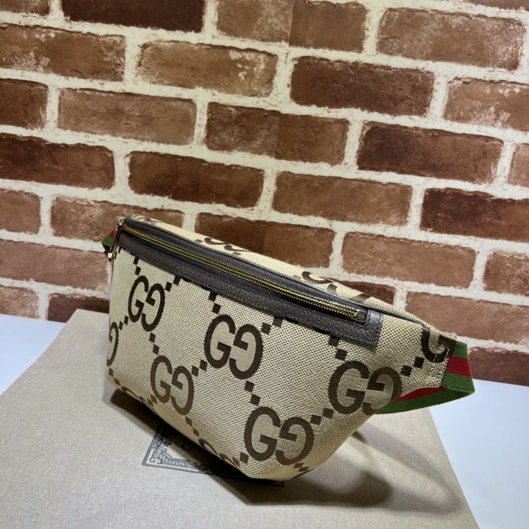 Gucci Jumbo Gg Belt Bag Camel And Ebony Gg Canvas