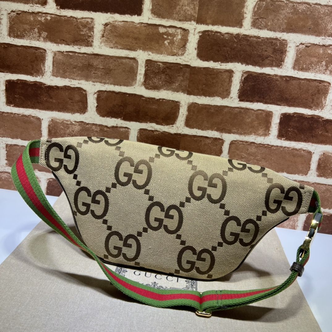 Gucci Jumbo Gg Belt Bag Camel And Ebony Gg Canvas