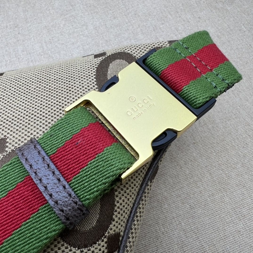 Gucci Jumbo Gg Belt Bag Camel And Ebony Gg Canvas