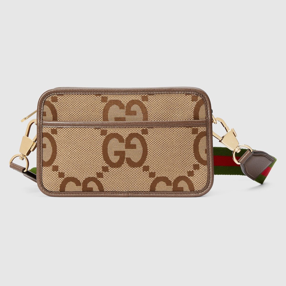 Gucci Jumbo Gg Mini Bag Camel And Ebony Gg Canvas