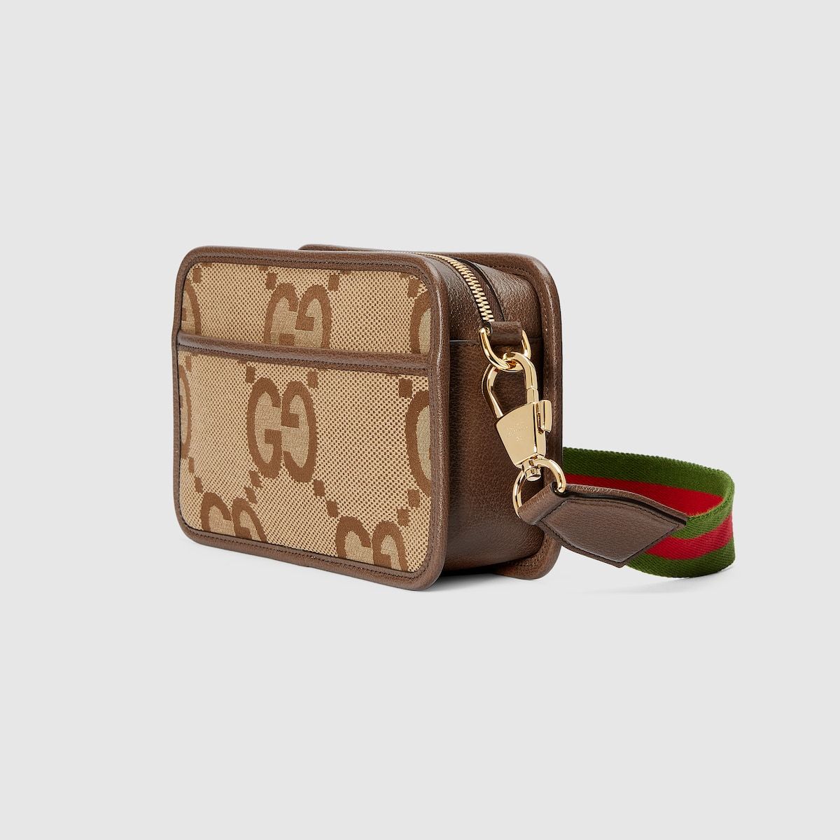 Gucci Jumbo Gg Mini Bag Camel And Ebony Gg Canvas