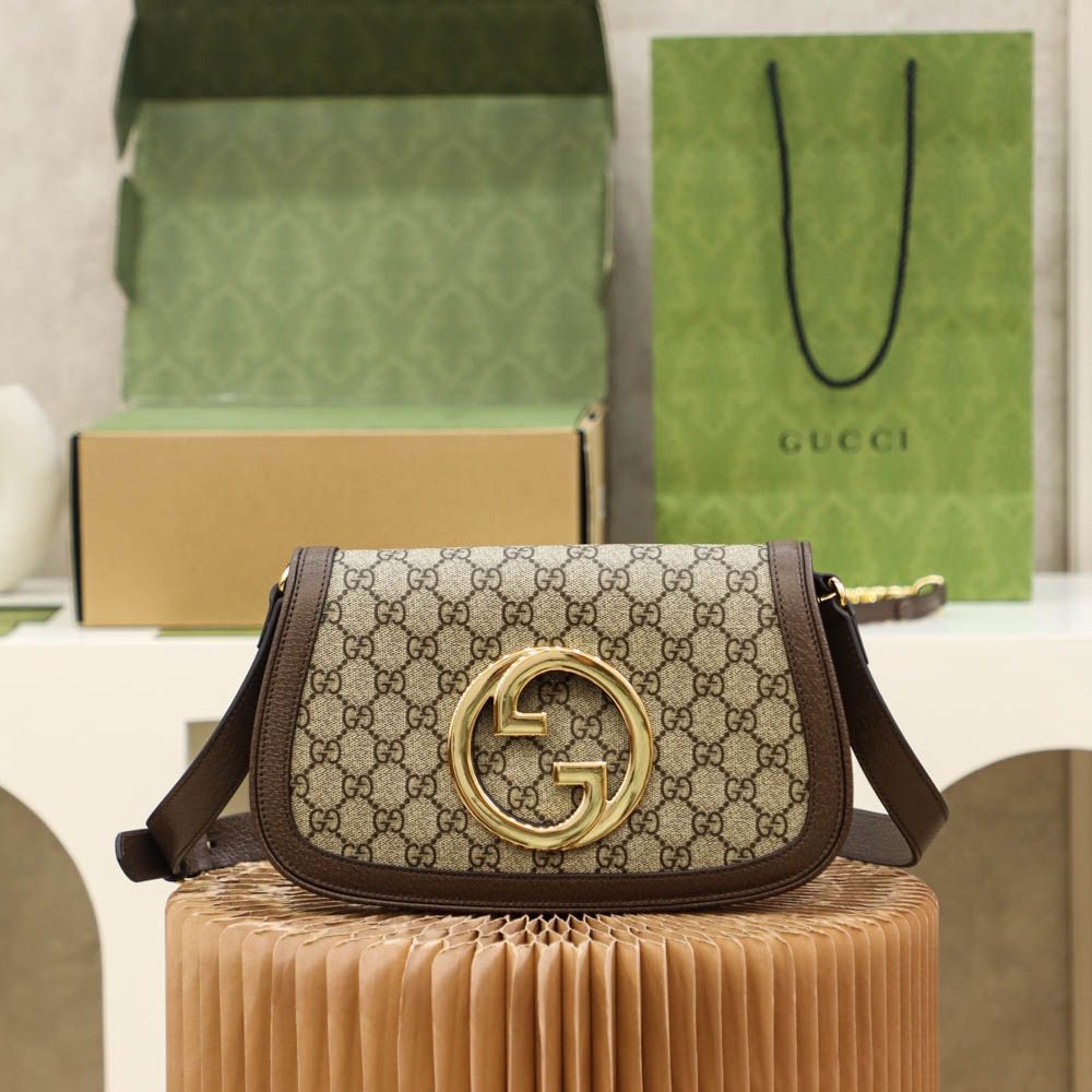 Gucci Blondie Shoulder Bag Beige And Ebony Supreme