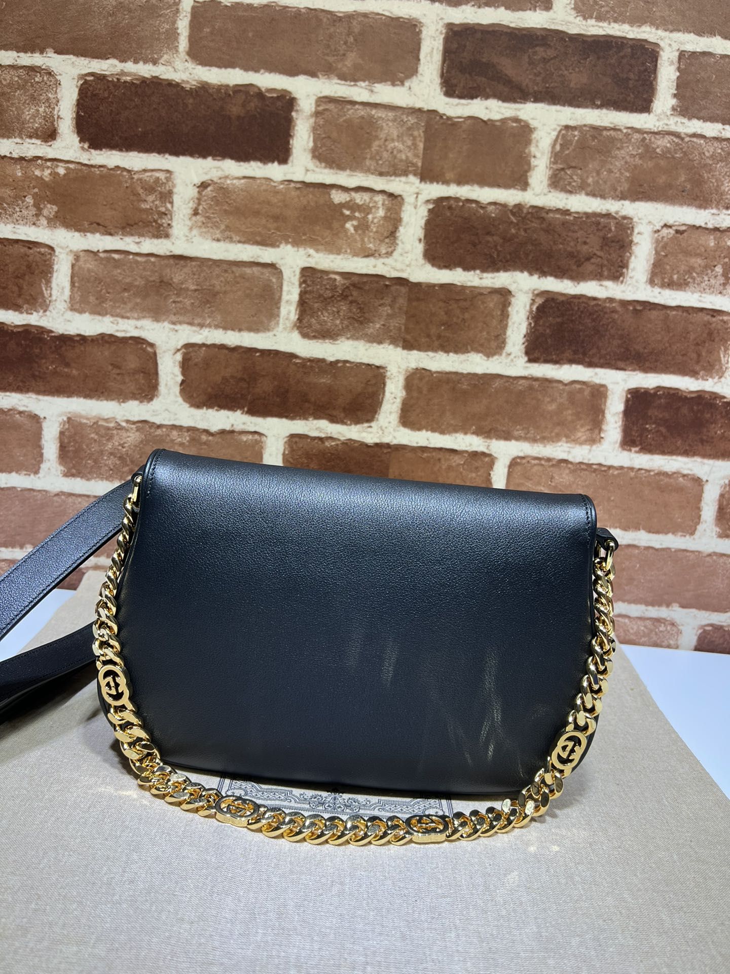 Gucci Blondie Shoulder Bag  Black Leather