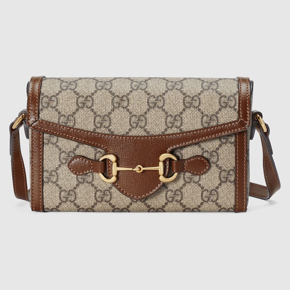 Gucci Horsebit 1955 Mini Bag Beige And Ebony Gg Supreme