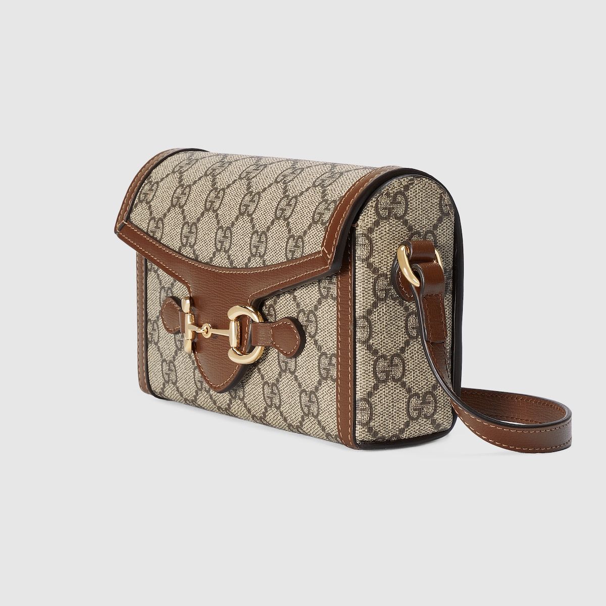 Gucci Horsebit 1955 Mini Bag Beige And Ebony Gg Supreme