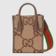 Gucci Jumbo Gg Mini Tote Bag Camel And Ebony Gg Canvas