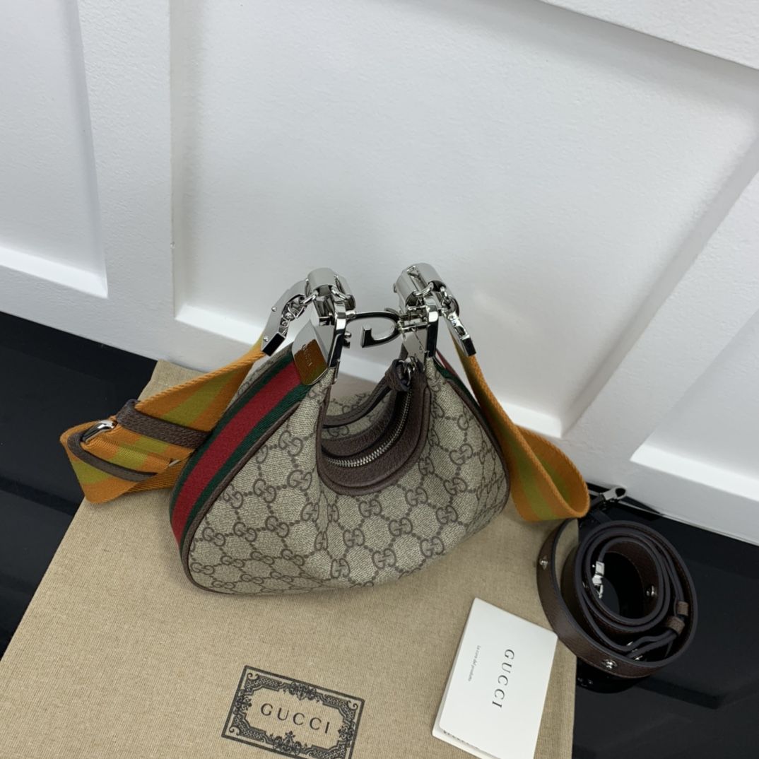 Gucci Attache Small Shoulder Bag Beige And Ebony Supreme