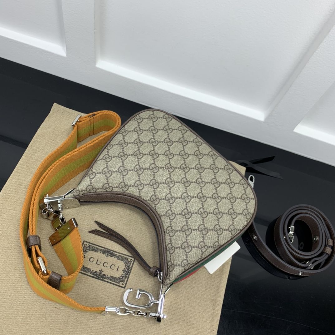 Gucci Attache Small Shoulder Bag Beige And Ebony Supreme