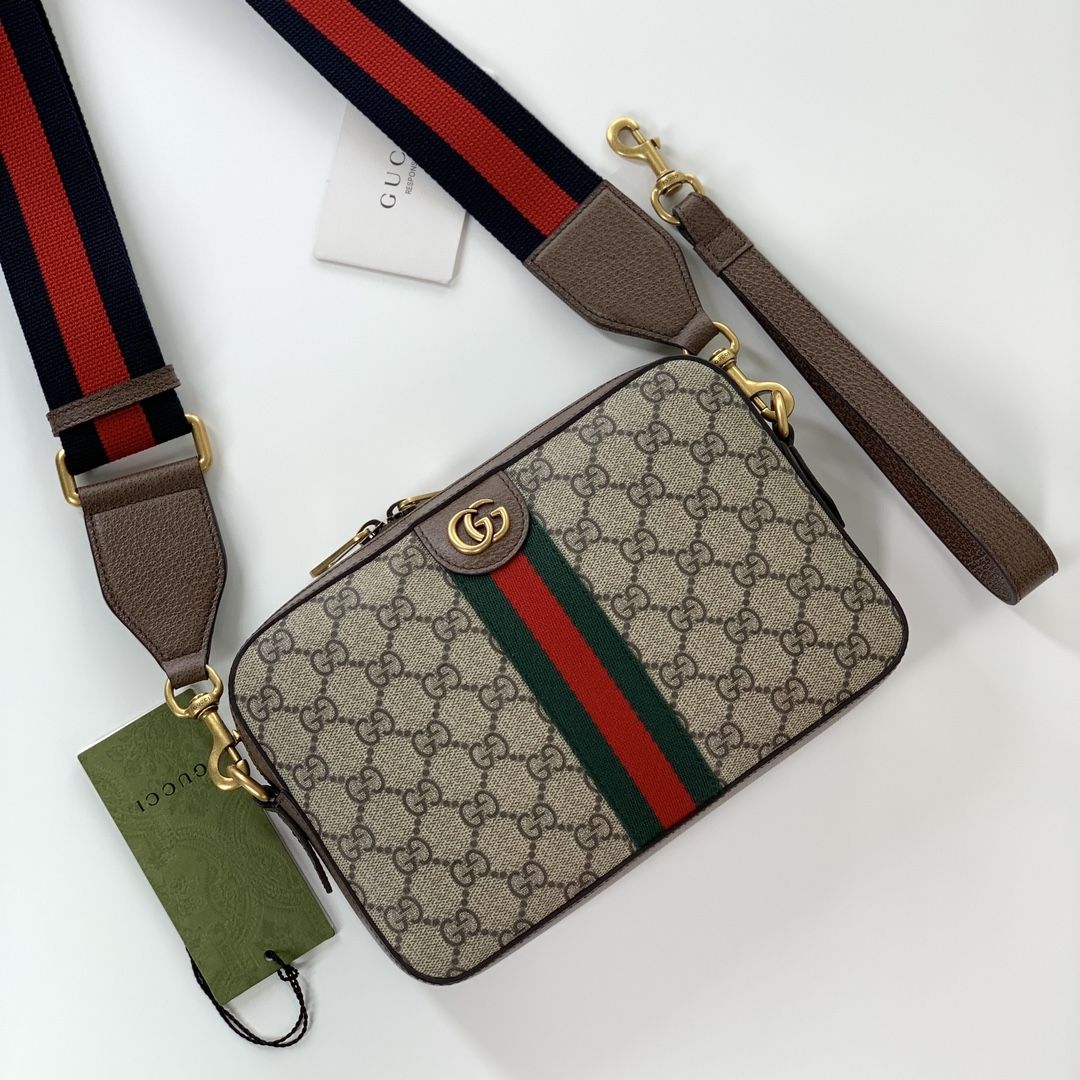 Gucci Ophidia Gg Crossbody Bag Beige And Ebony Gg Supreme