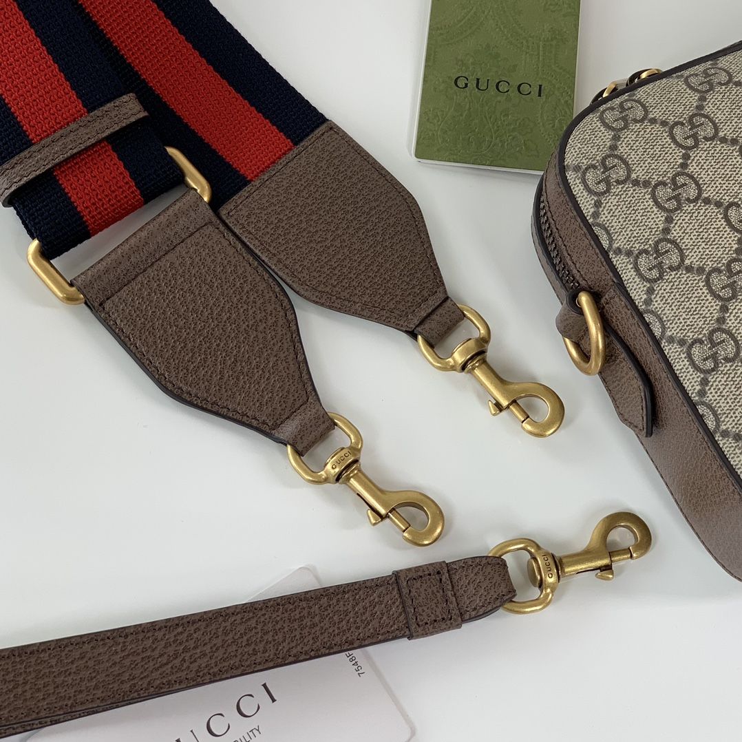 Gucci Ophidia Gg Crossbody Bag Beige And Ebony Gg Supreme