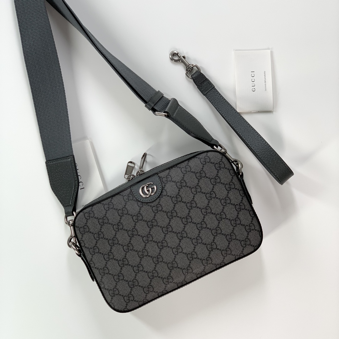 Gucci Ophidia Gg Crossbody Bag Grey And Black Supreme