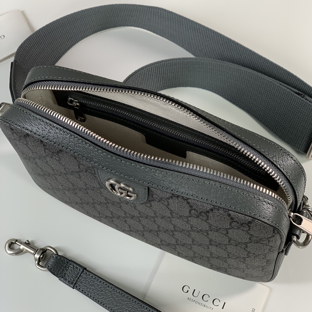 Gucci Ophidia Gg Crossbody Bag Grey And Black Supreme