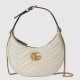 Gucci Gg Marmont Half-Moon-Shaped Mini Bag White Leather