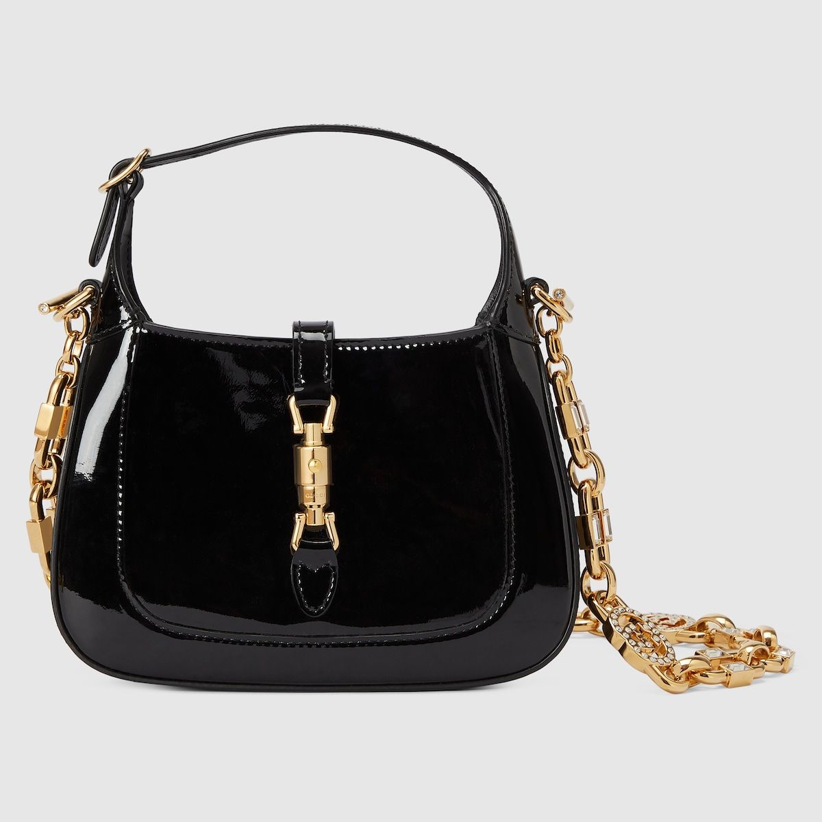 Gucci Jackie 1961 Mini Shoulder Bag Black Patent Leather