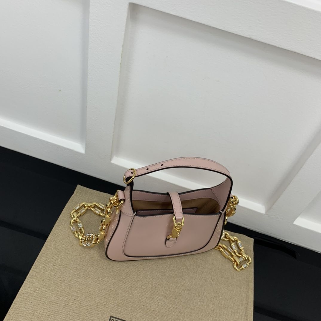 Gucci Jackie 1961 Mini Shoulder Bag Pink Patent Leather