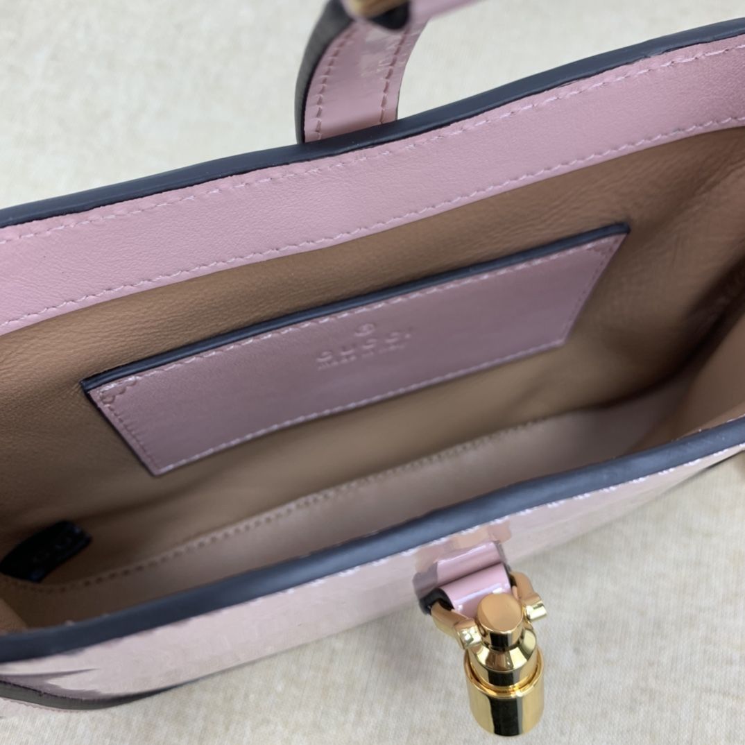 Gucci Jackie 1961 Mini Shoulder Bag Pink Patent Leather