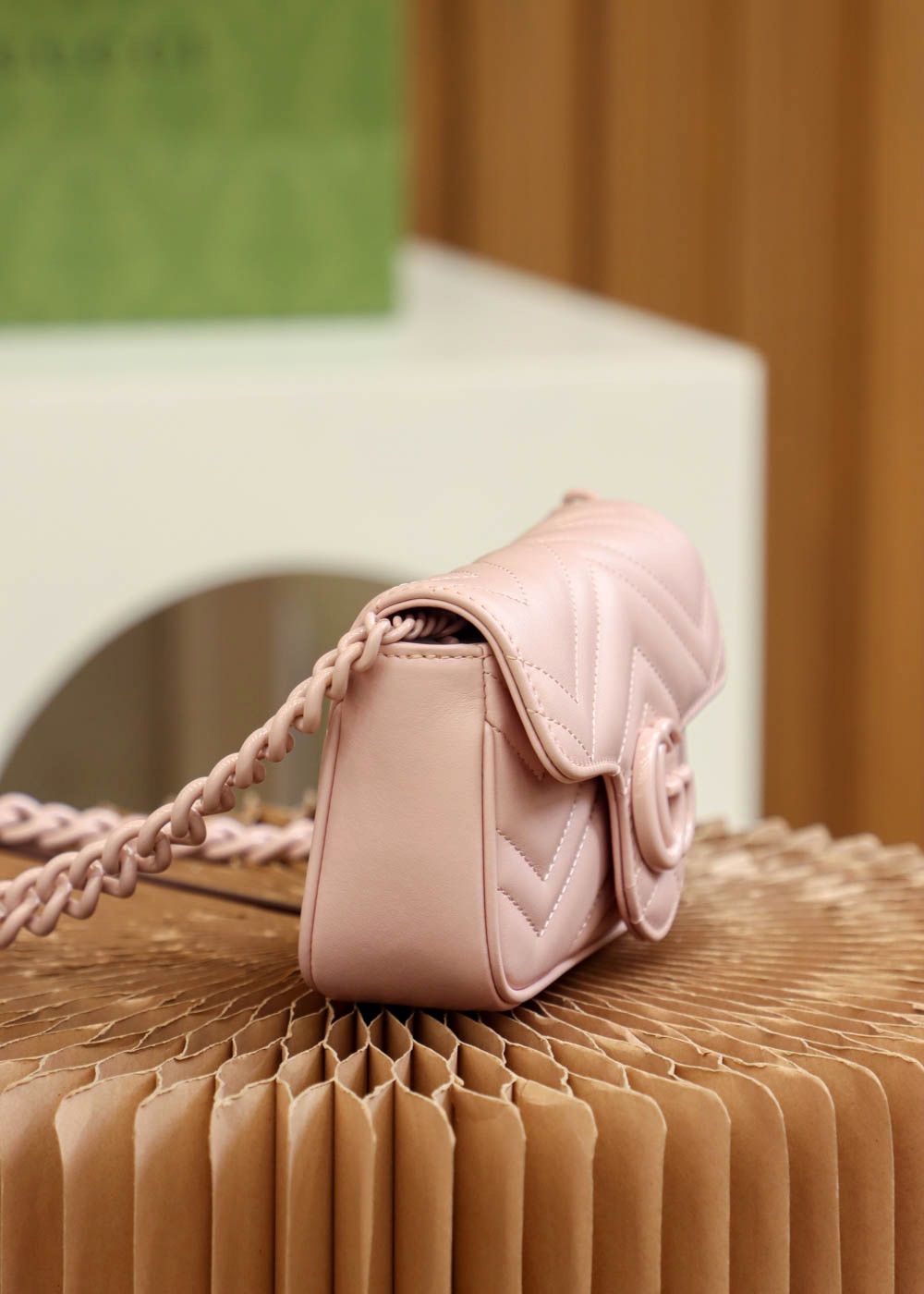 Gucci Gg Marmont Belt Bag Light Pink Leather