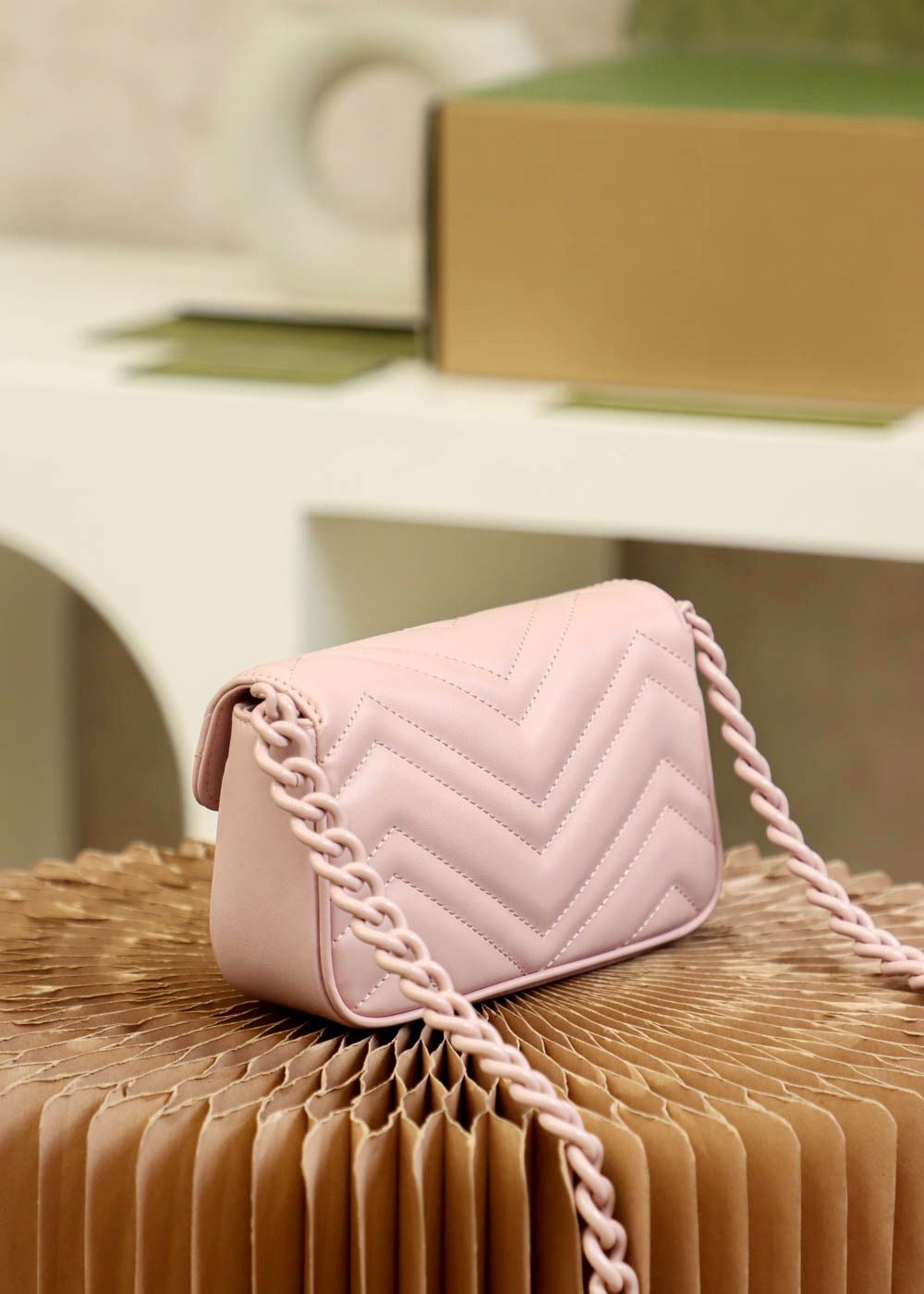 Gucci Gg Marmont Belt Bag Light Pink Leather