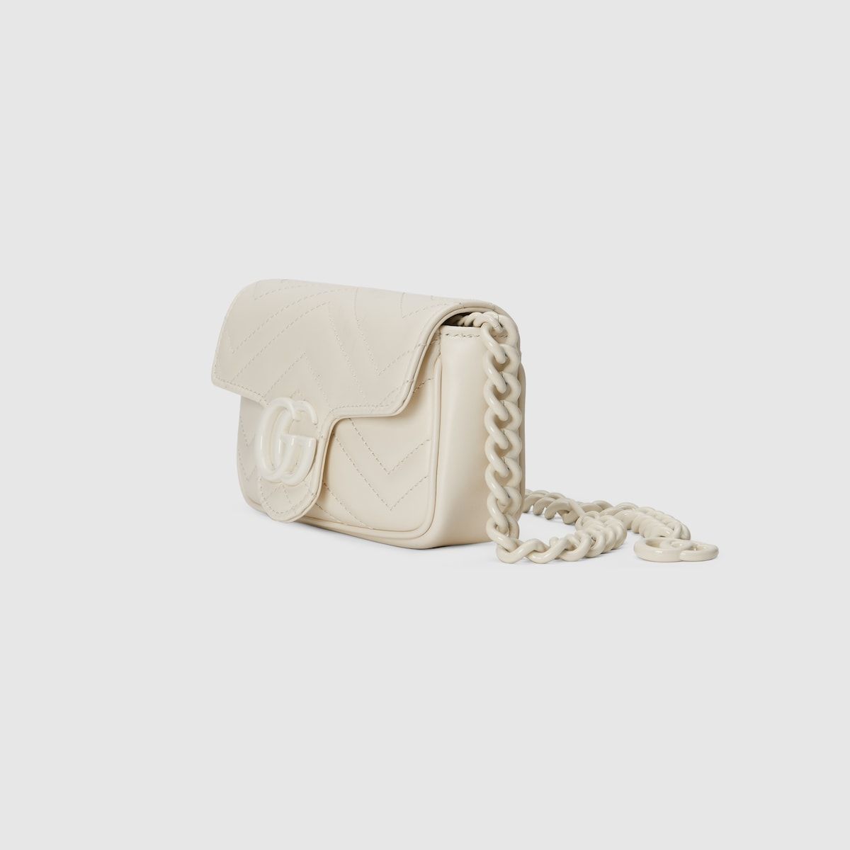 Gucci Gg Marmont Belt Bag White Leather