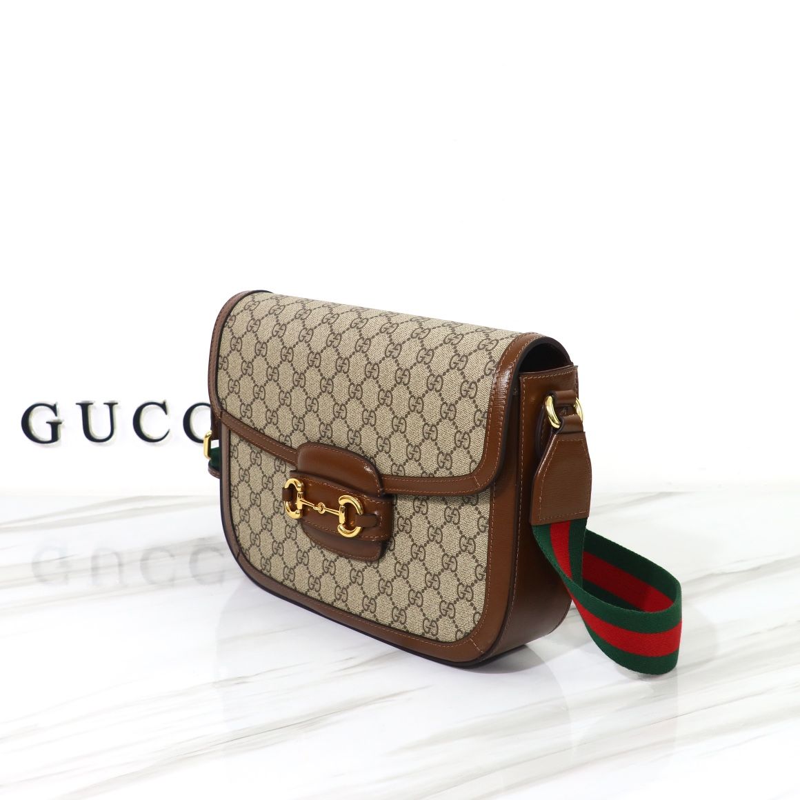 Gucci Horsebit 1955 Crossbody Bag Beige And Ebony Supreme