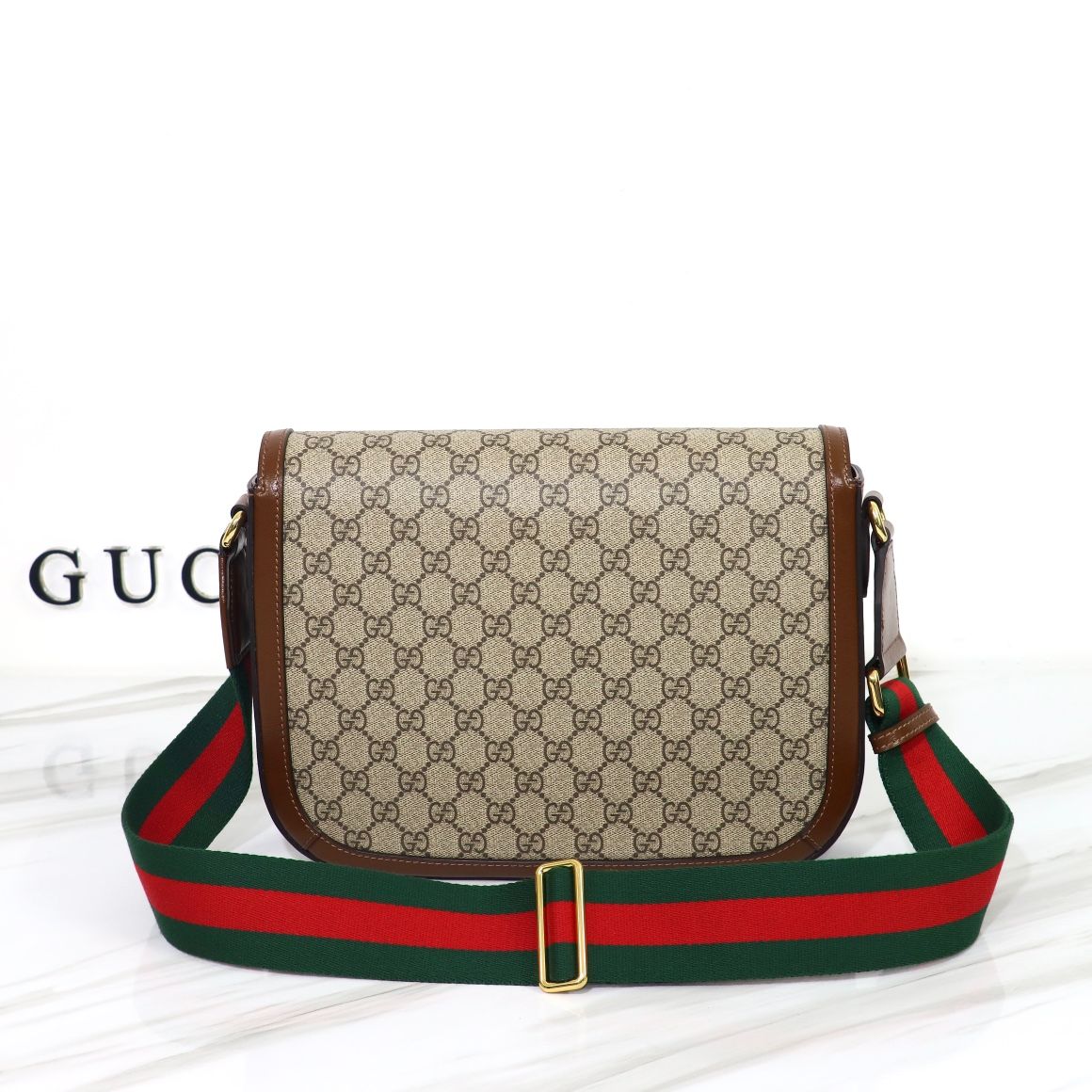 Gucci Horsebit 1955 Crossbody Bag Beige And Ebony Supreme