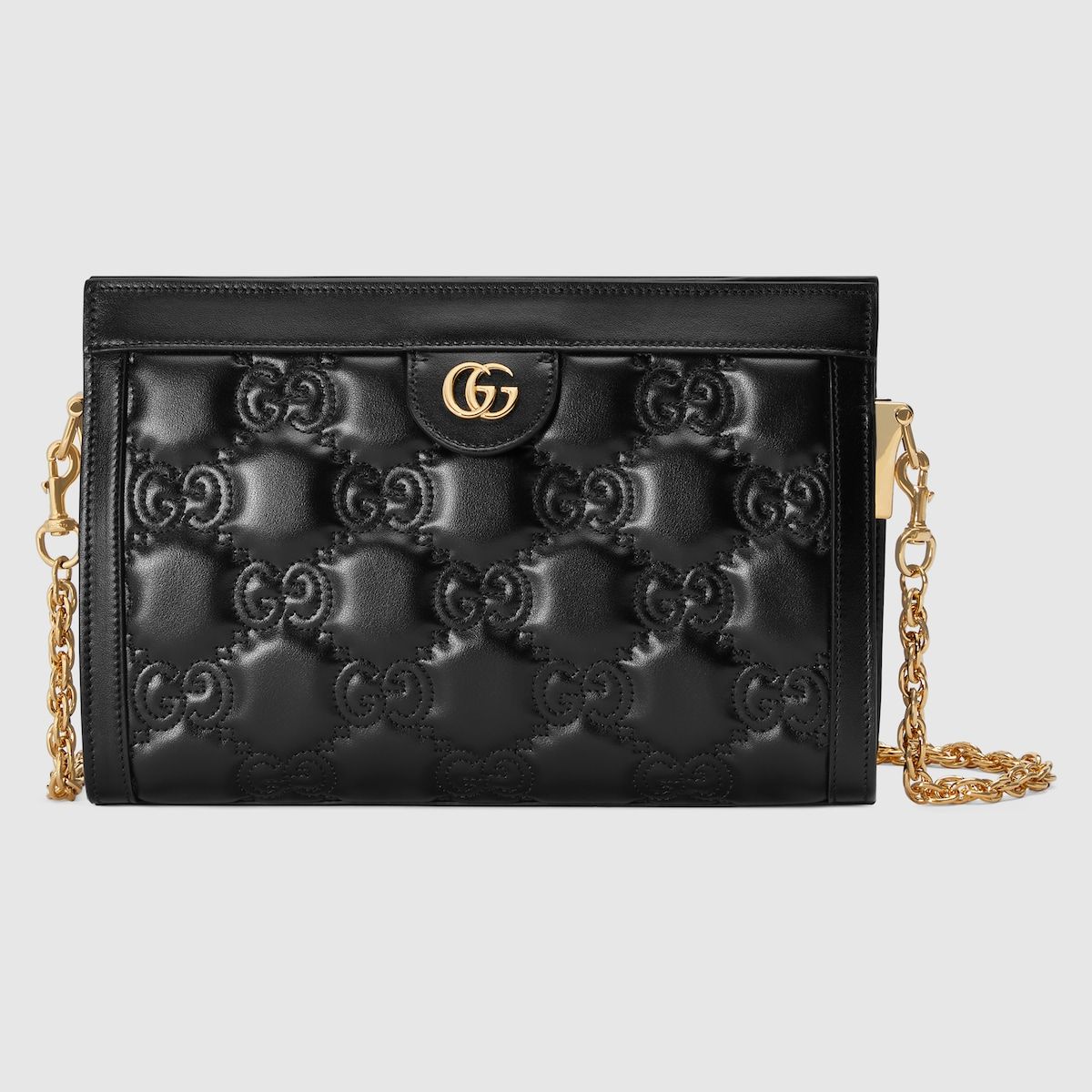 Gucci Gg Matelassé Small Bag Black Leather