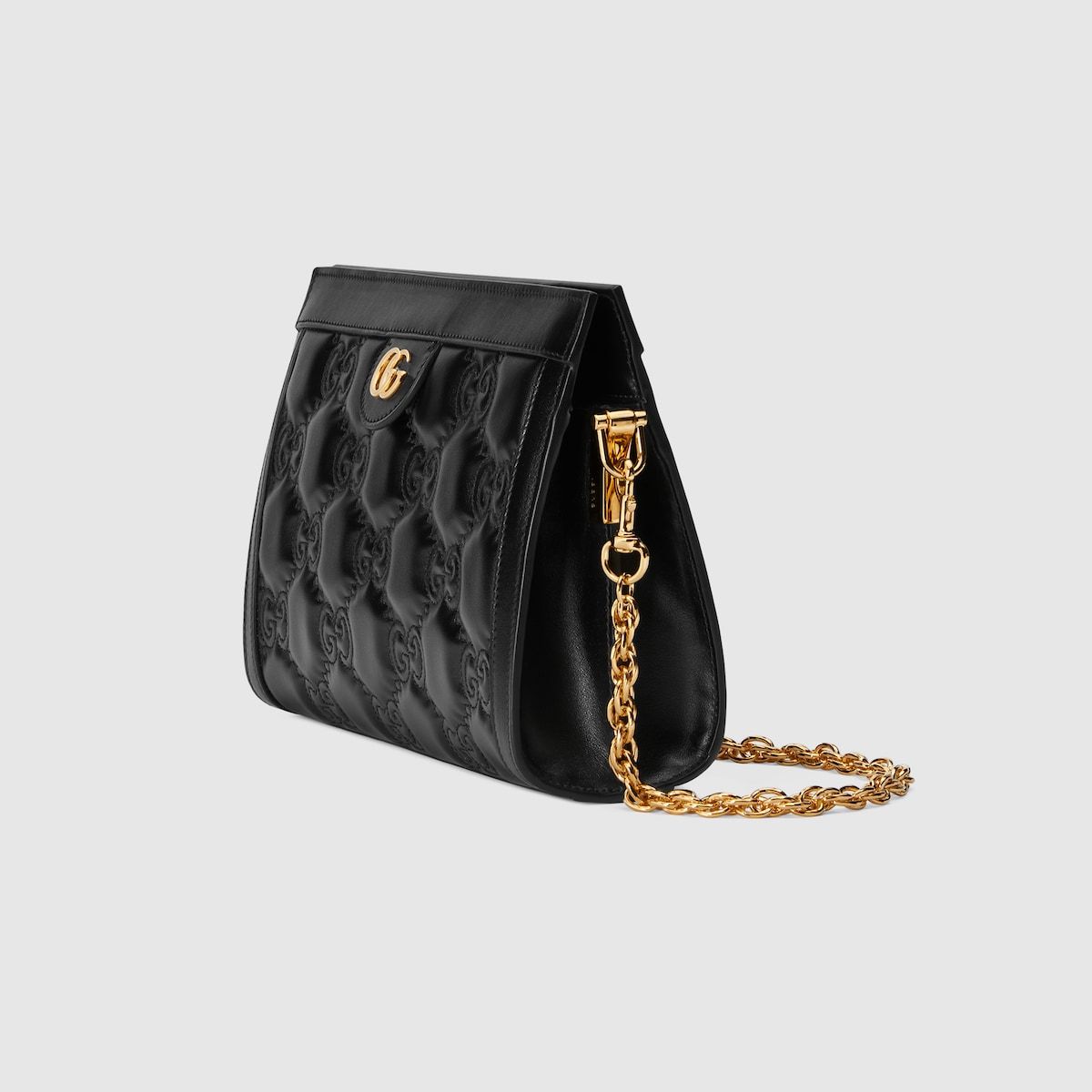 Gucci Gg Matelassé Small Bag Black Leather