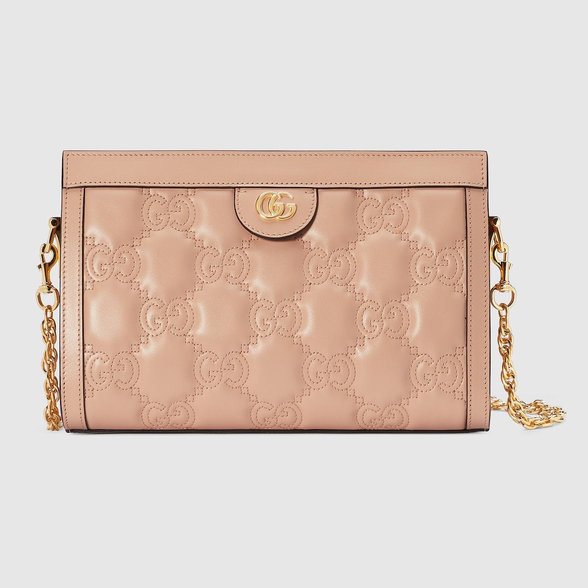 Gucci Gg Matelassé Small Bag Rose Beige Leather