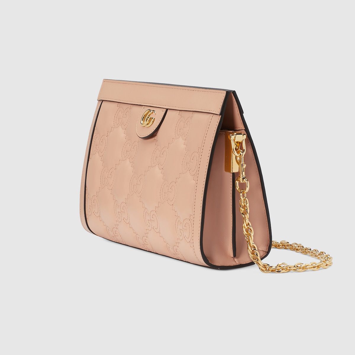 Gucci Gg Matelassé Small Bag Rose Beige Leather