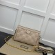 Gucci Gg Matelassé Small Bag Rose Beige Leather