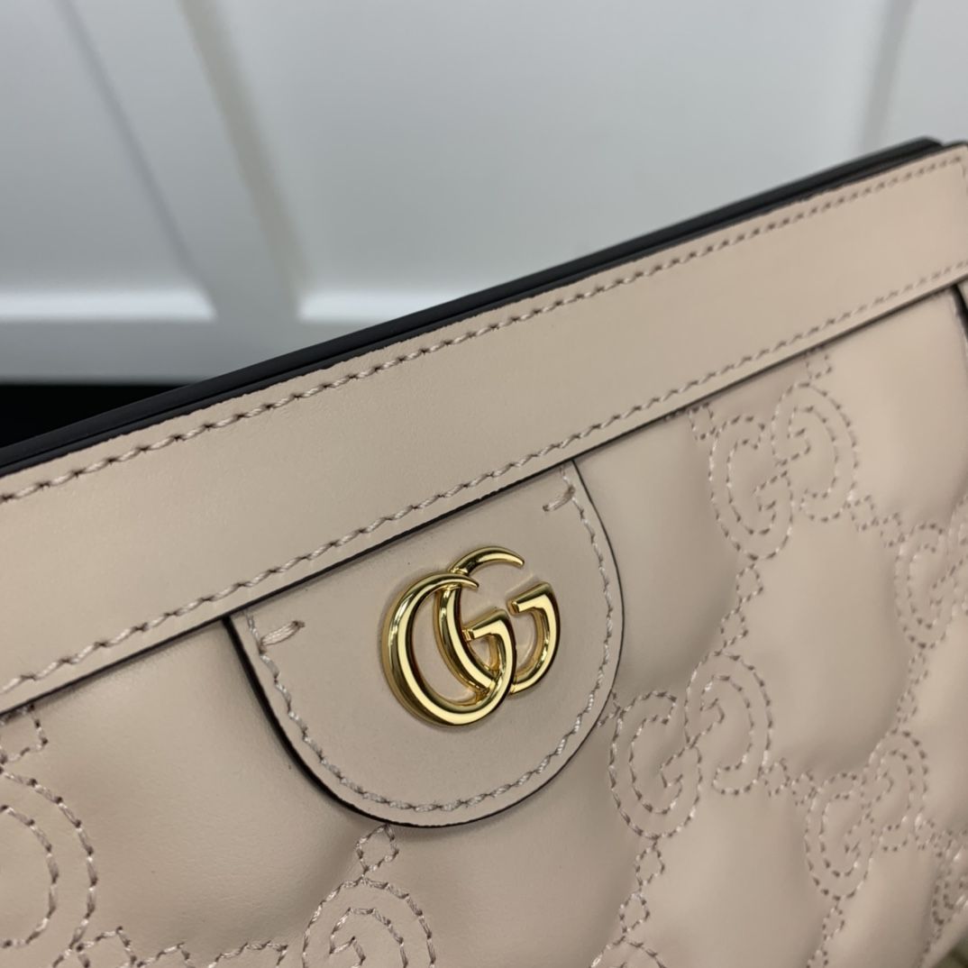 Gucci Gg Matelassé Small Bag Rose Beige Leather