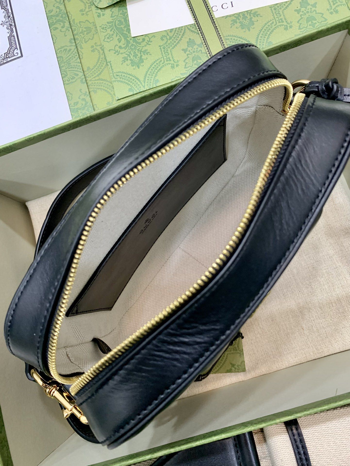 Gucci Gg Matelassé Small Bag Black Leather