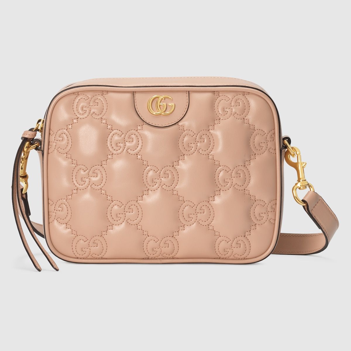 Gucci Gg Matelassé Small Bag Rose Beige Leather