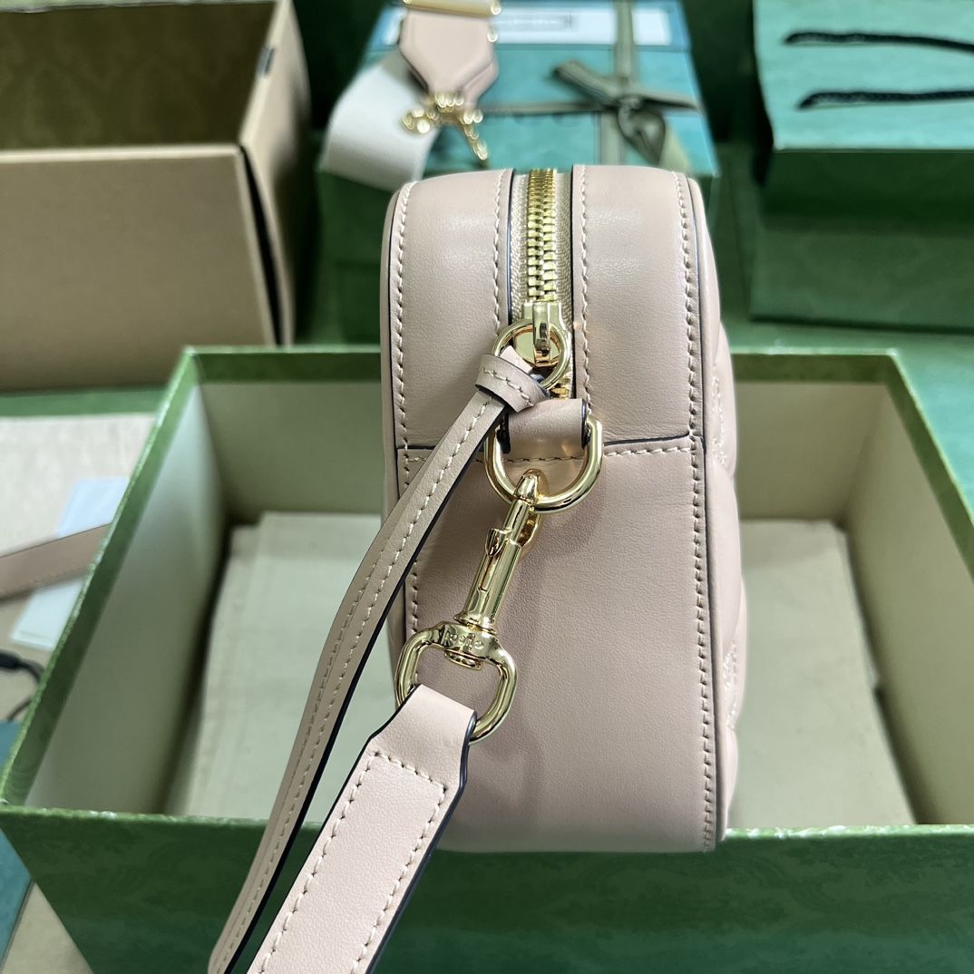 Gucci Gg Matelassé Small Bag Rose Beige Leather