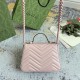 Gucci Gg Marmont Mini Top Handle Bag Light Pink Leather