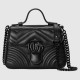 Gucci Gg Marmont Mini Top Handle Bag Black Leather