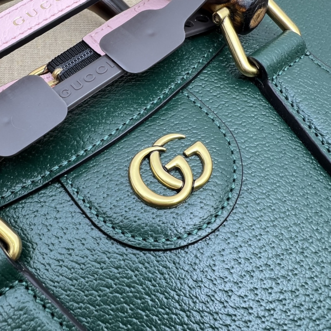 Gucci Diana Small Tote Bag Green Leather