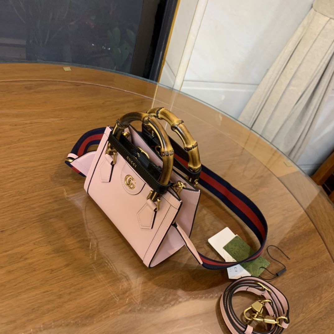 Gucci Diana Mini Tote Bag Pink Leather