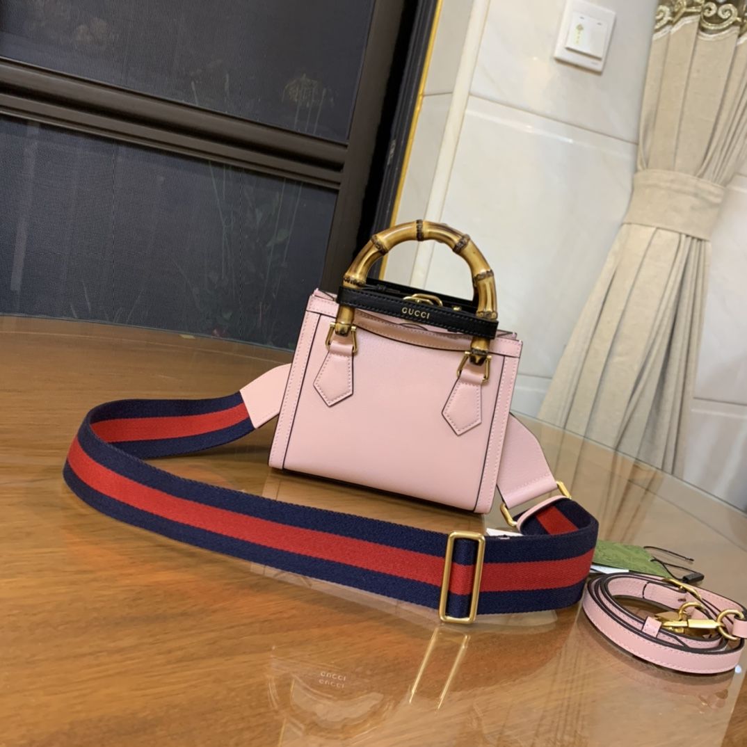 Gucci Diana Mini Tote Bag Pink Leather