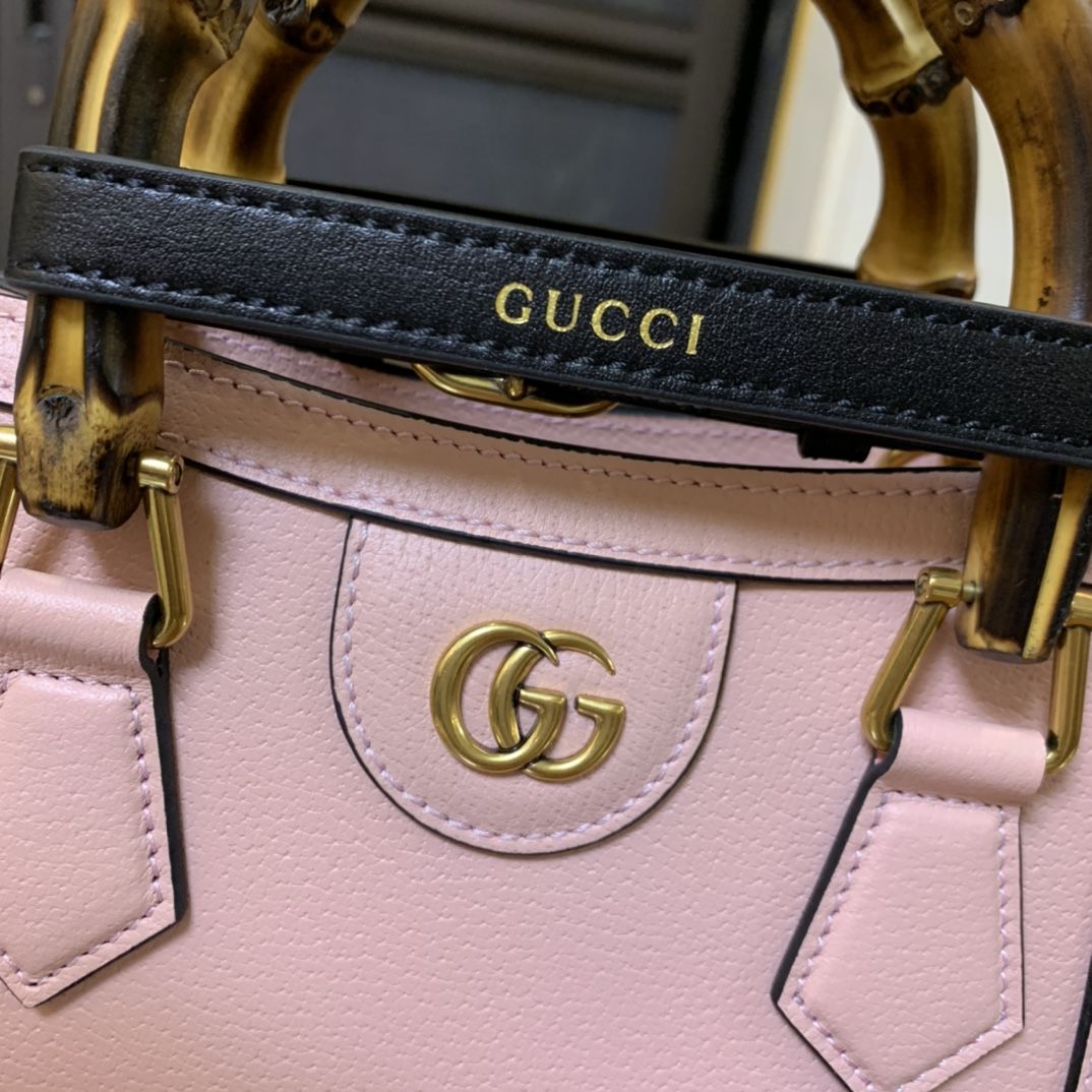 Gucci Diana Mini Tote Bag Pink Leather