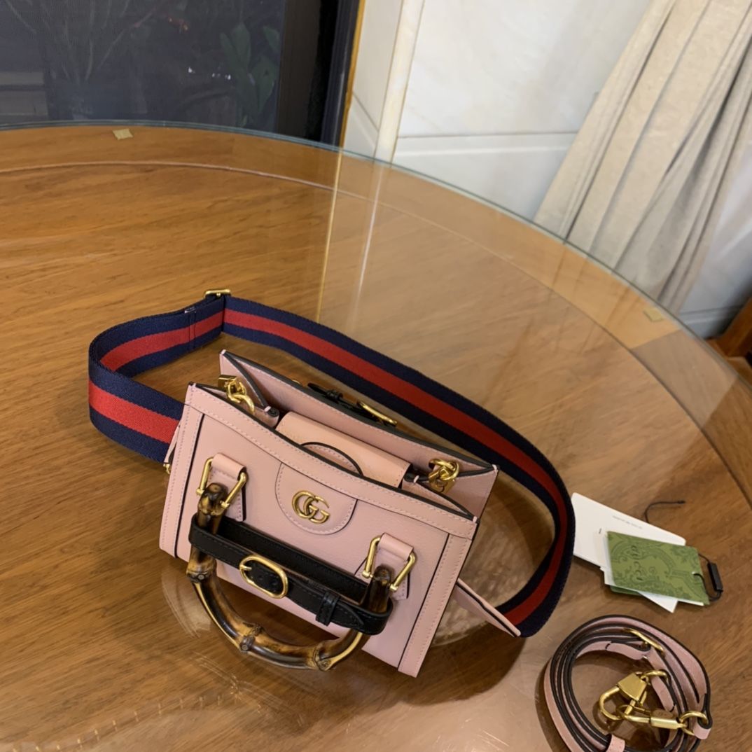 Gucci Diana Mini Tote Bag Pink Leather