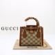 Gucci Diana Mini Tote Bag Camel And Ebony Canvas