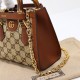 Gucci Diana Mini Tote Bag Camel And Ebony Canvas